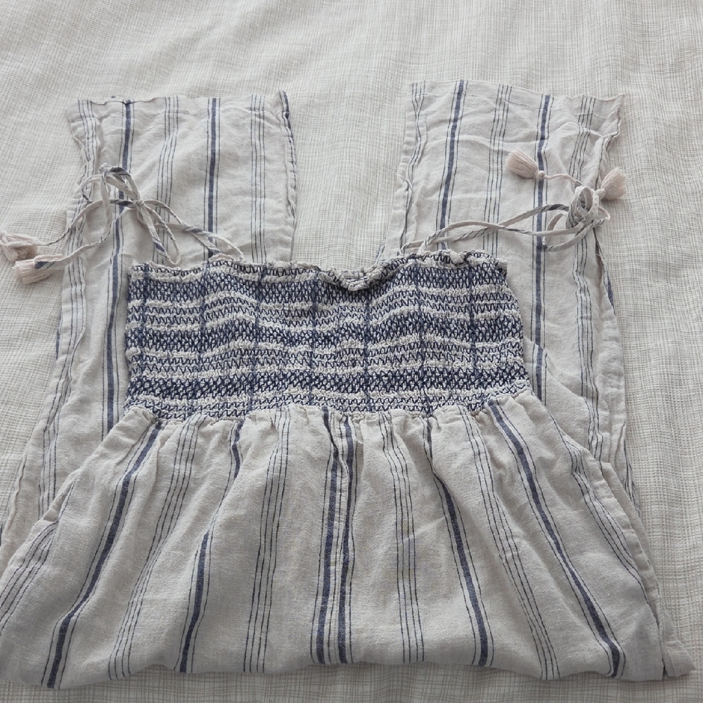 Madewell Striped Smocked Jumpsuit